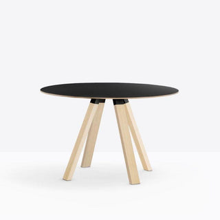 Pedrali Arki-table ARKW5 Wood diam.129 cm. in black solid laminate - Buy now on ShopDecor - Discover the best products by PEDRALI design