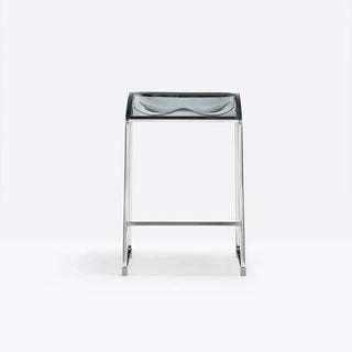 Pedrali Arod 500 steel stool with seat H.65 cm. Pedrali Transparent smoke grey FU - Buy now on ShopDecor - Discover the best products by PEDRALI design