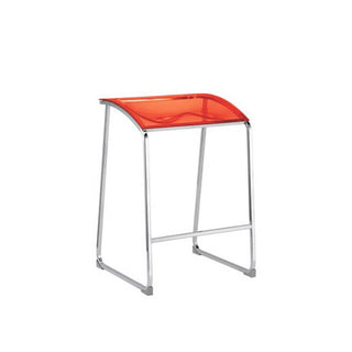 Pedrali Arod 500 steel stool with seat H.65 cm. Pedrali Transparent Red RT - Buy now on ShopDecor - Discover the best products by PEDRALI design