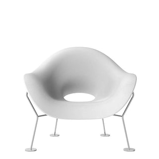Qeeboo Pupa Armchair Chrome Base Indoor by Andrea Branzi White - Buy now on ShopDecor - Discover the best products by QEEBOO design