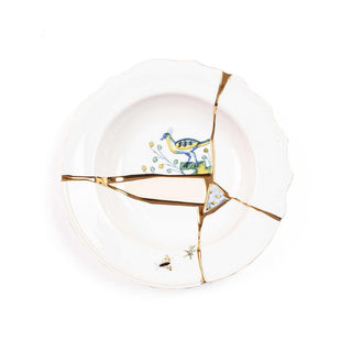 Seletti Kintsugi soup plate in porcelain/24 carat gold mod. 1 Buy now on Shopdecor